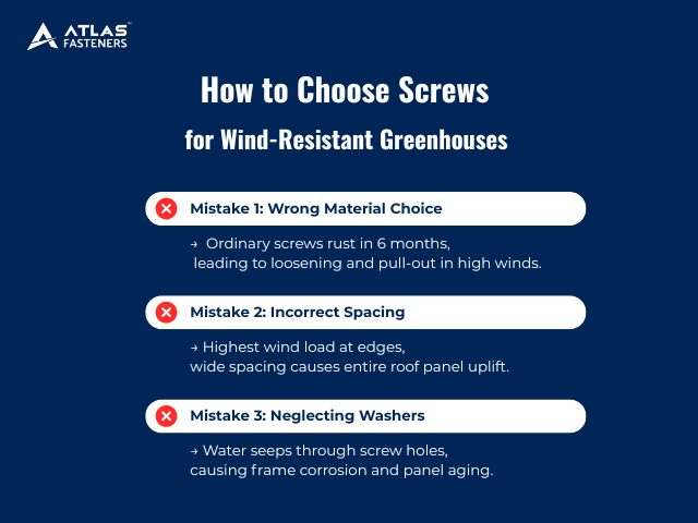 How to Choose Screws for Wind-Resistant Greenhouses | Roof Design Tips